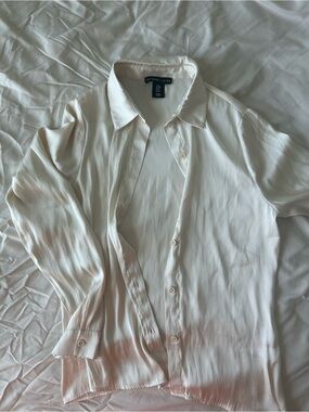 Cream Satin/Silk button up